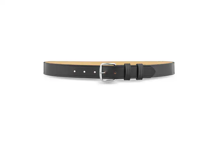 DutyMan 1-1/4inch Plain Leather Garrison Belt With Nickel Buckle